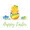 Easter Day Greeting Card Template With Cute Chick Hatched From.. for Easter Chick Card Template