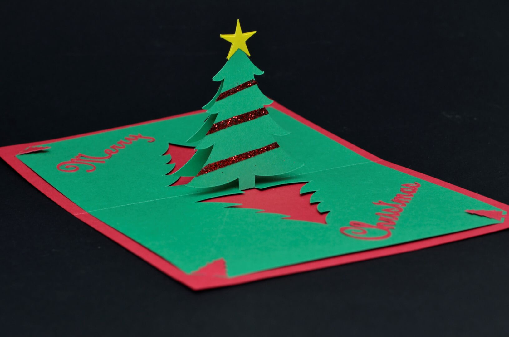 Easy Christmas Tree Pop Up Card Template With Pop Up Tree Card Template