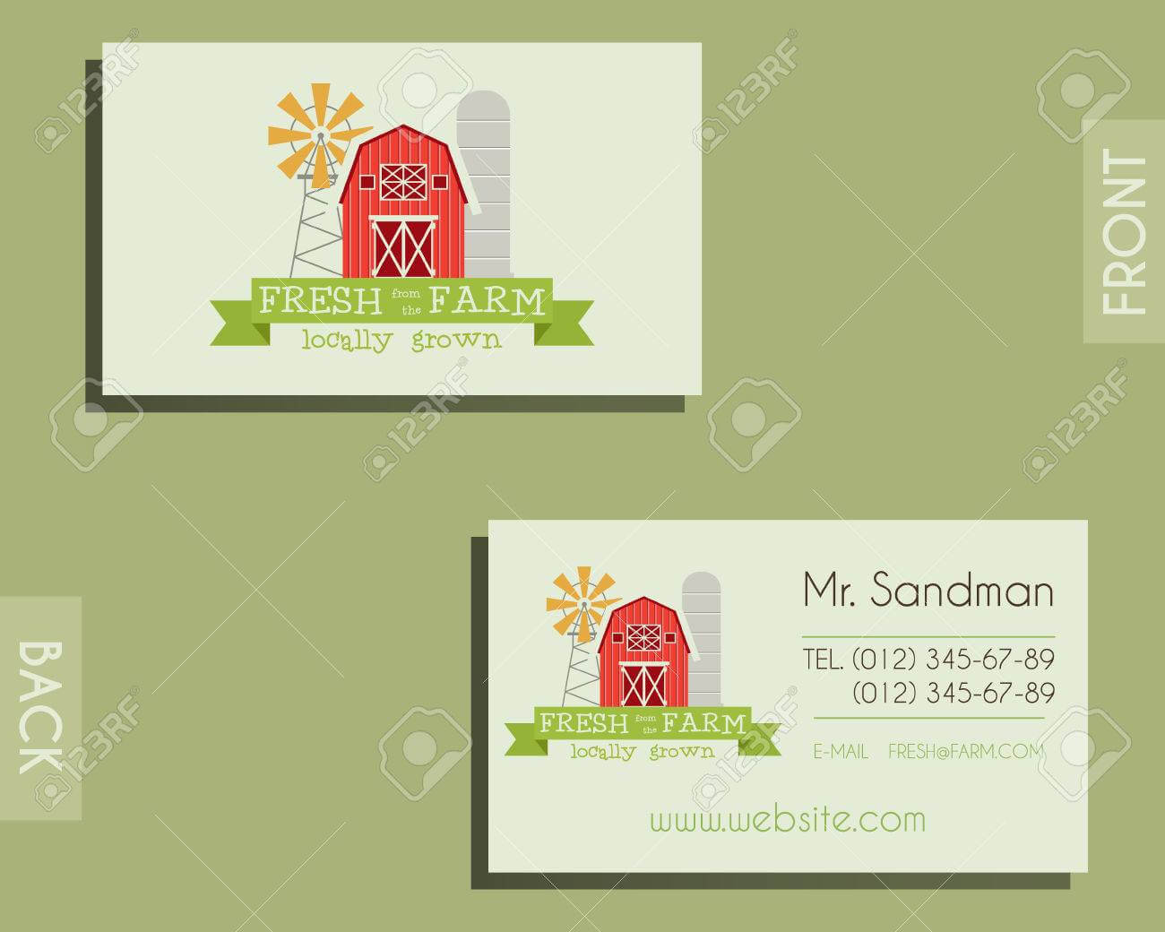 Eco, Organic Visiting Card Template. For Natural Shop, Farm Products.. Inside Bio Card Template