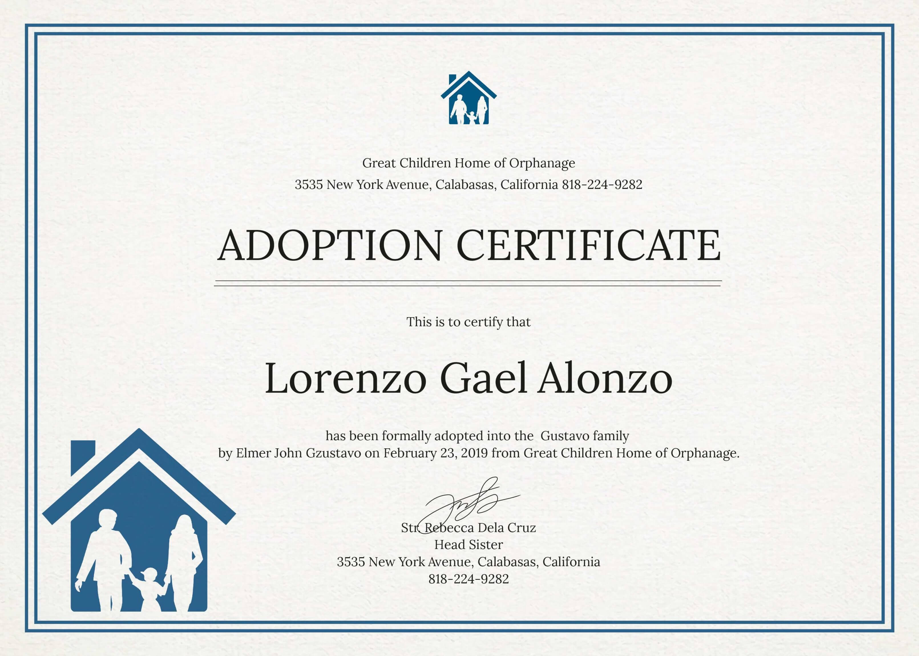 Editable Adoption Certificate New Christening Certificate Inside Child Adoption Certificate Template
