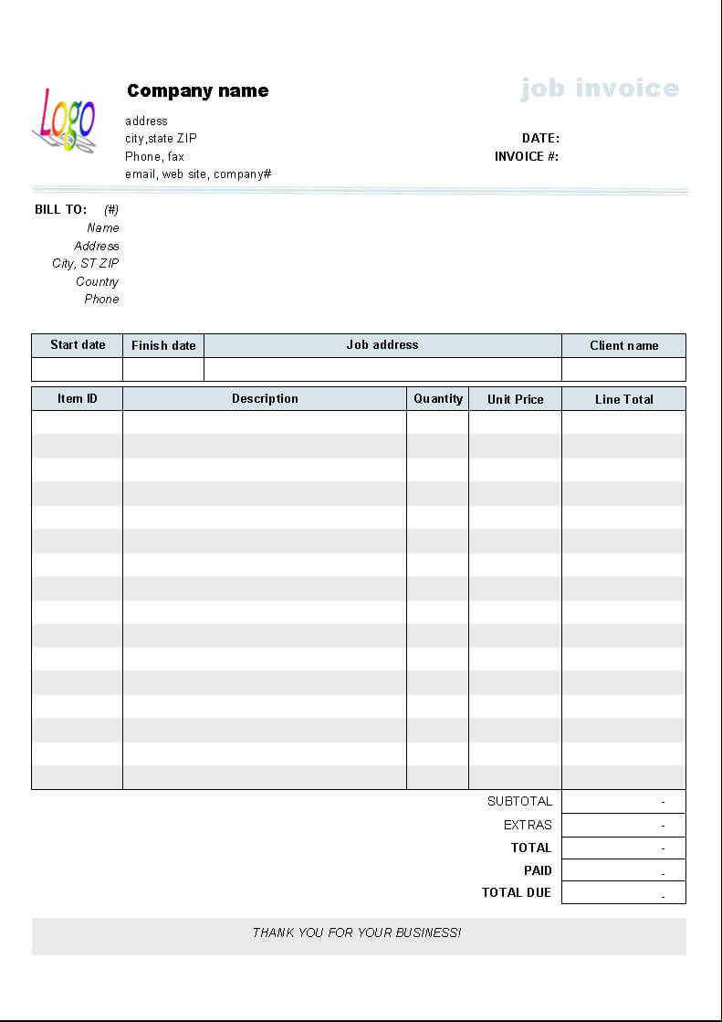 Editable Blank Invoice | Invoice Template | Invoice Pertaining To Web Design Invoice Template Word
