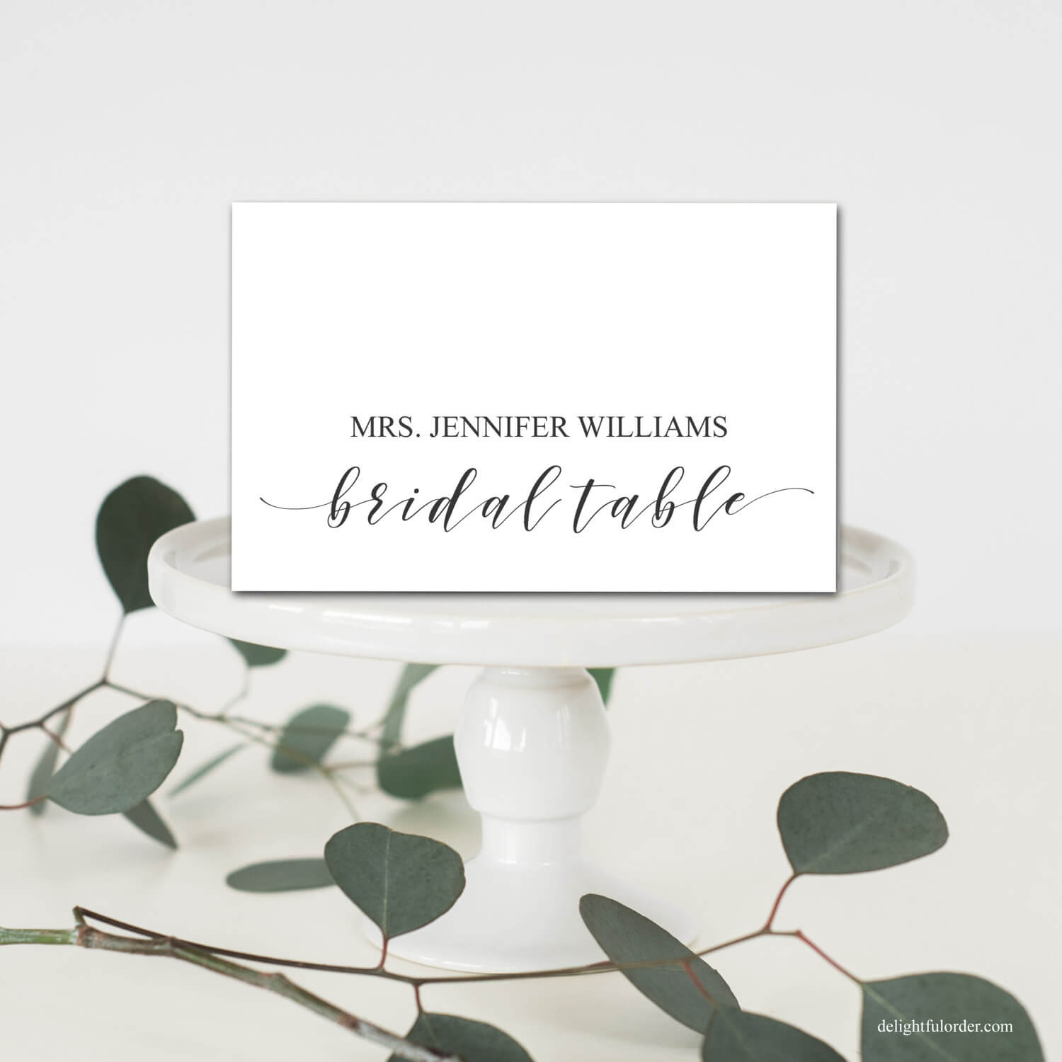 Editable Bridal Table Place Cards, Tent Fold Table Setting Name Cards,  Wedding Table Place Setting, Template, Diy Wedding, Pdf, Printable Intended For Place Card Setting Template