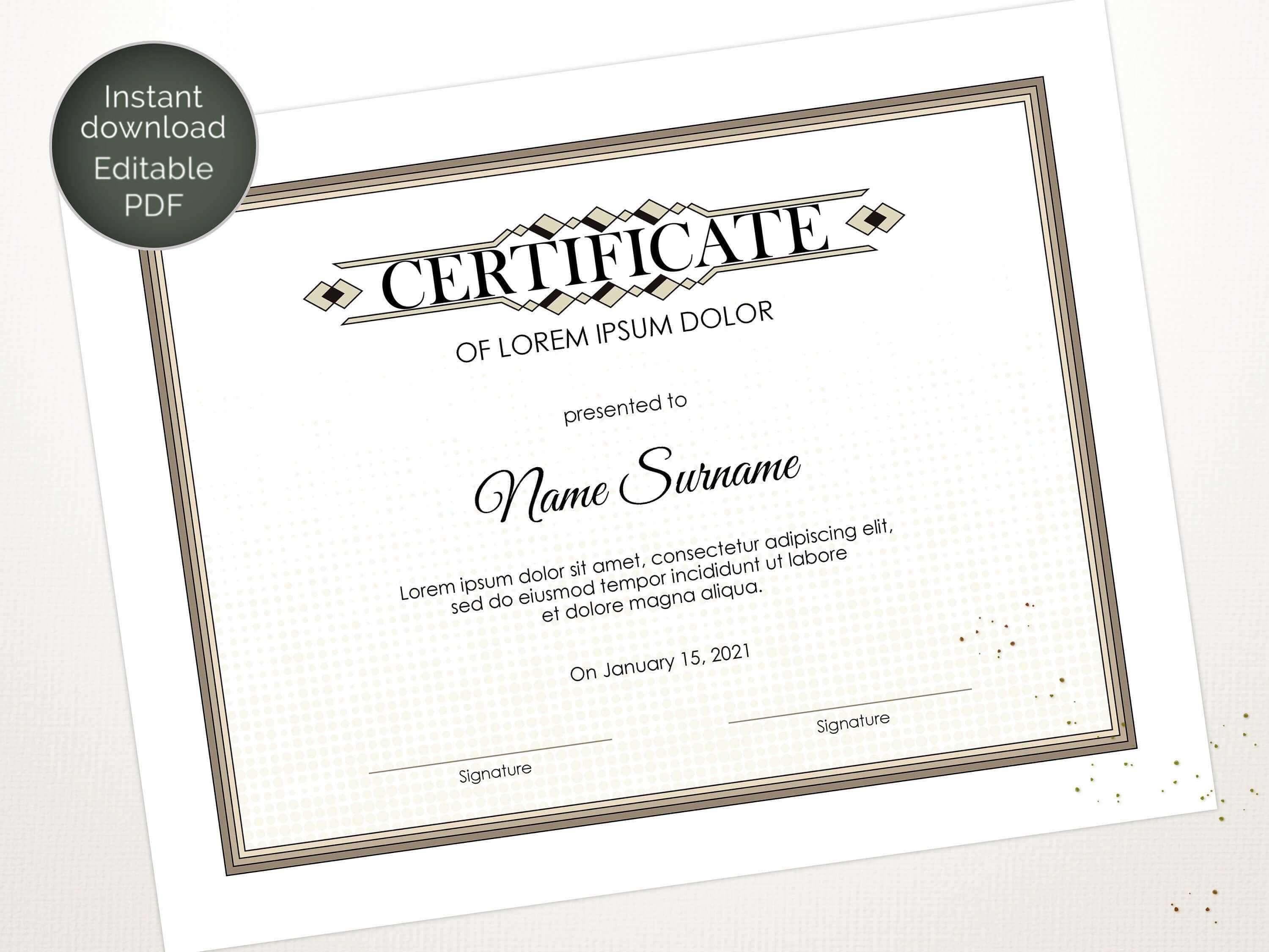 Editable Certificate Template, Blank Business Certificate With Update Certificates That Use Certificate Templates