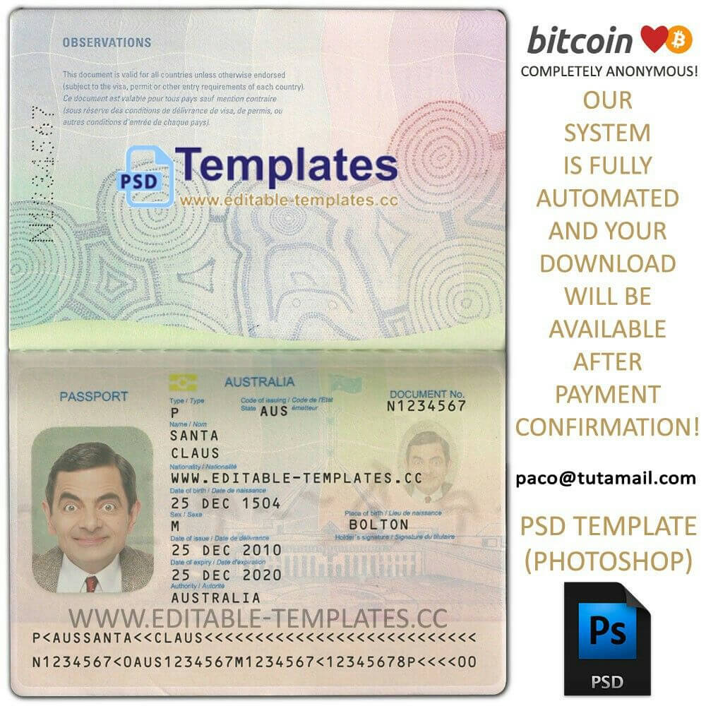 Editable Passport Templates | Passport Template In 2019 Intended For Florida Id Card Template