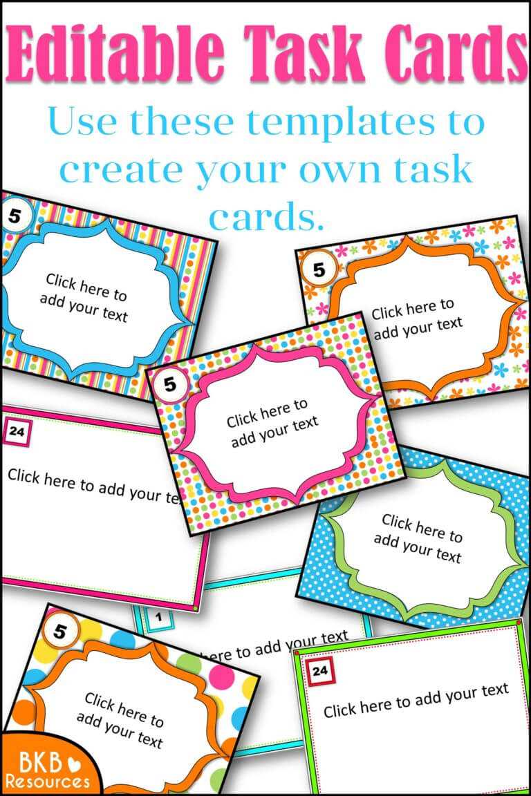 Editable Printables Archives – Bkb Resources Pertaining To Task Cards Template