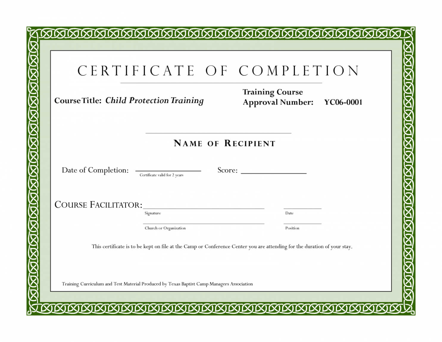 Editable Sample Certificate For Training Completion For Fall Protection Certification Template