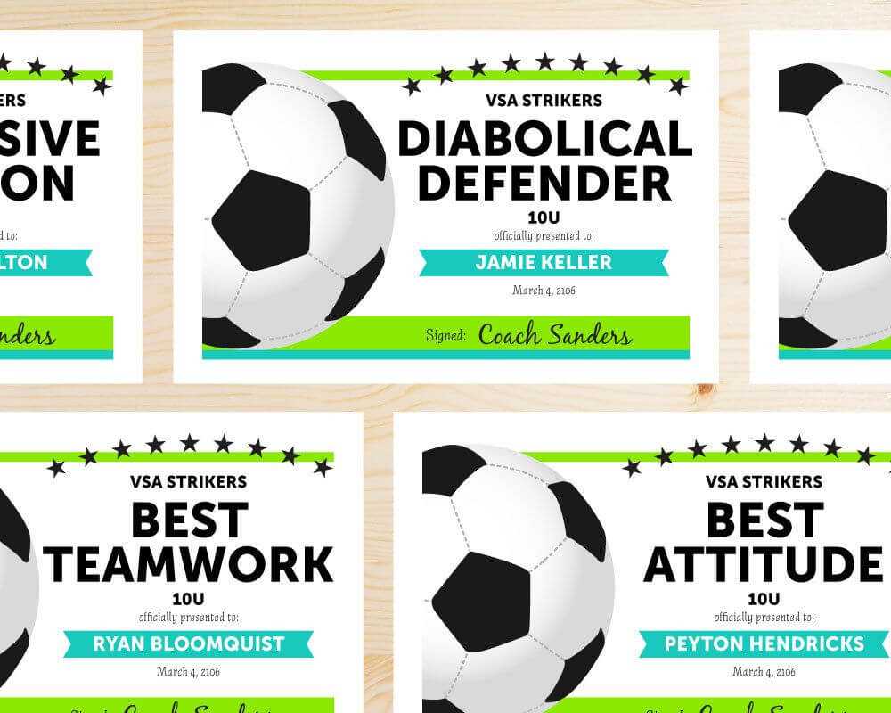 Editable Soccer Award Certificates – Instant Download For Soccer Award Certificate Templates Free