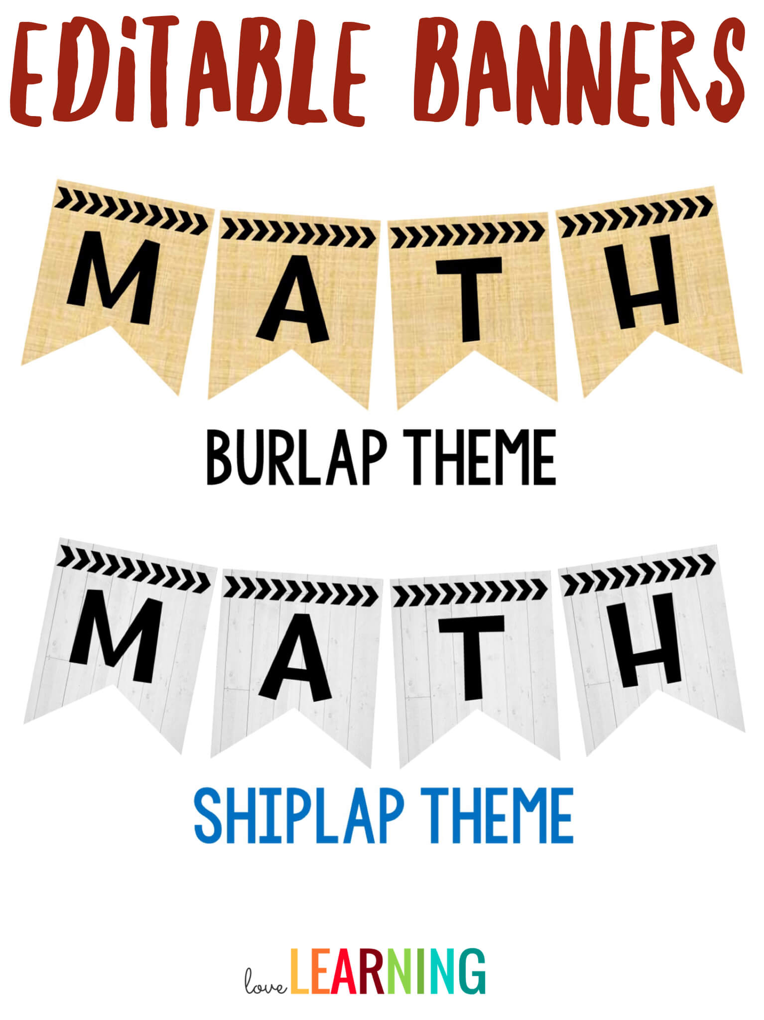 Editable Subject Banners – Burlap Theme | Classroom Regarding Classroom Banner Template