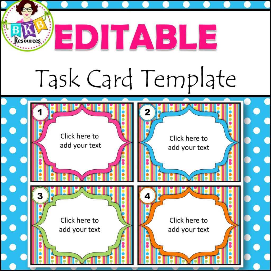 Editable Task Card Templates – Bkb Resources With Regard To Task Card Template