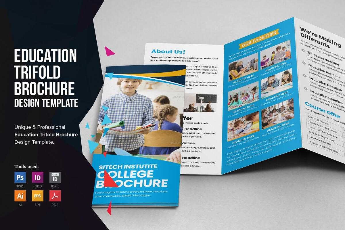 Education School Trifold Brochure V2 Intended For Tri Fold School Brochure Template