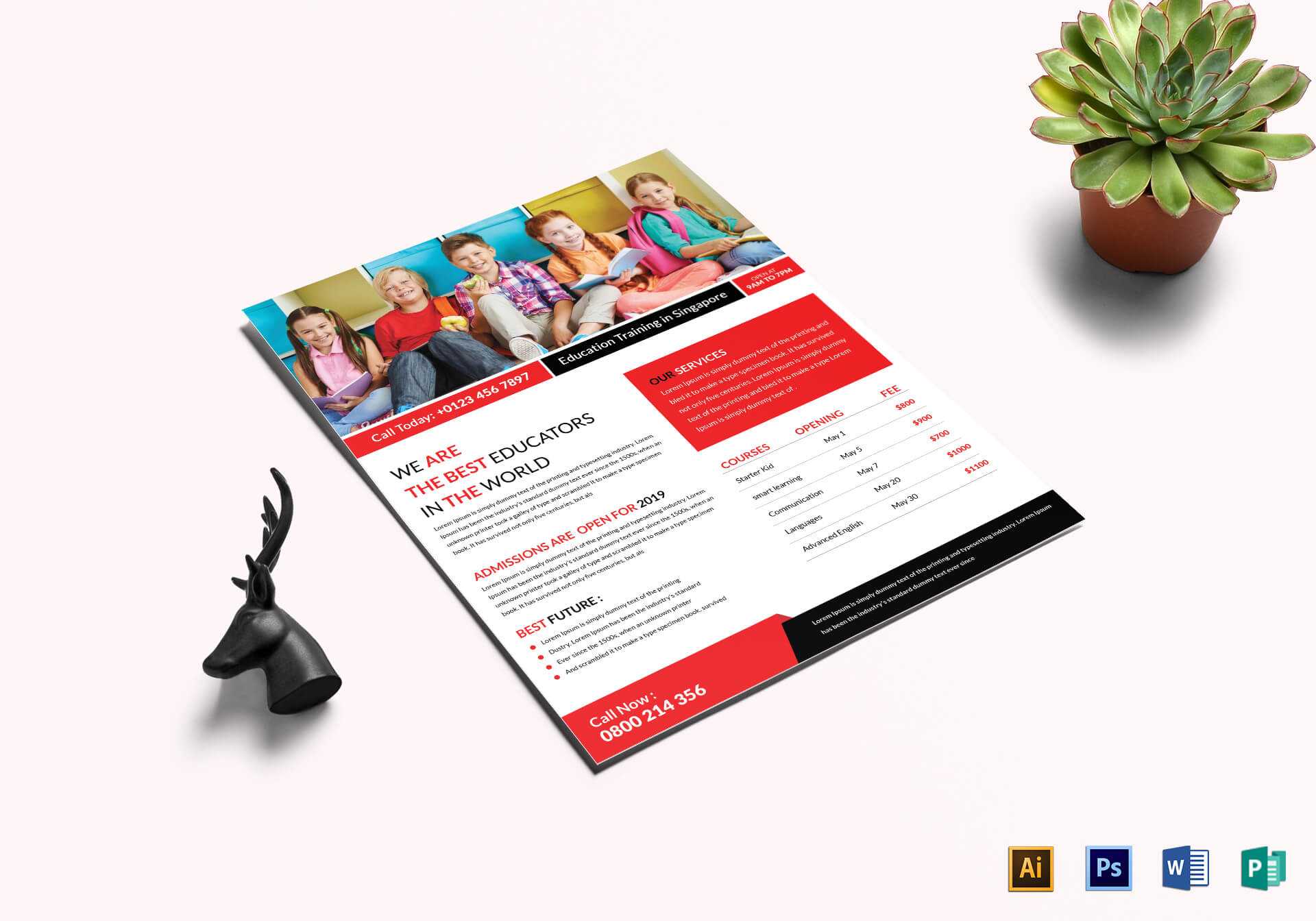 Education & Training Flyer Template For Training Brochure Template