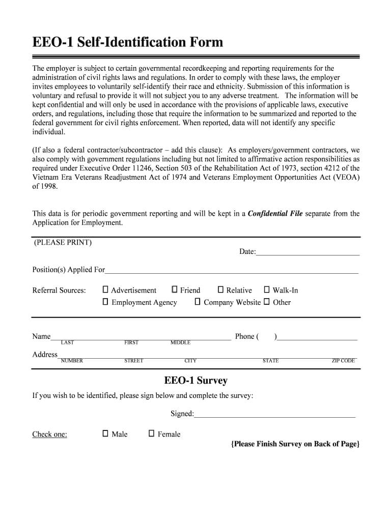 Eeo1 Form Editiable – Fill Online, Printable, Fillable In Eeo 1 Report Template