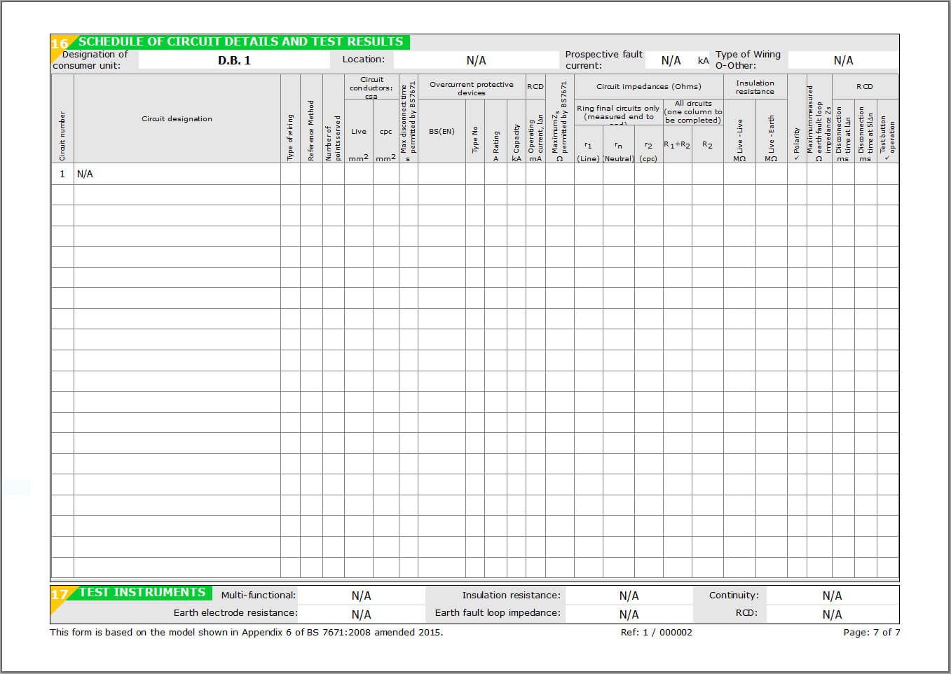 Electrical Installation Condition Reports Intended For Electrical Installation Test Certificate Template