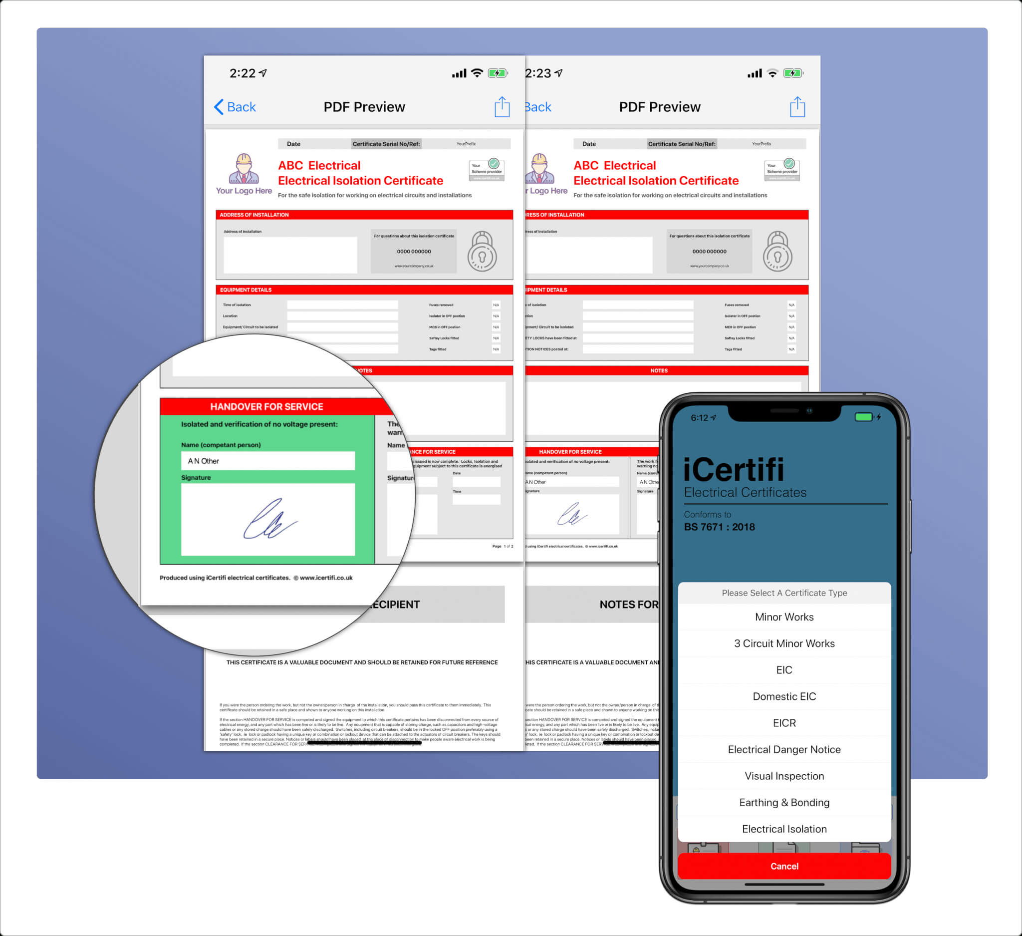 Electrical Isolation Certificate | Send Unlimited For Minor Electrical Installation Works Certificate Template