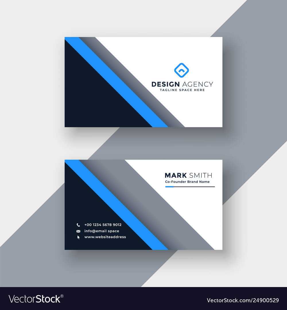 Elegant Blue Professional Business Card Template In Professional Name Card Template