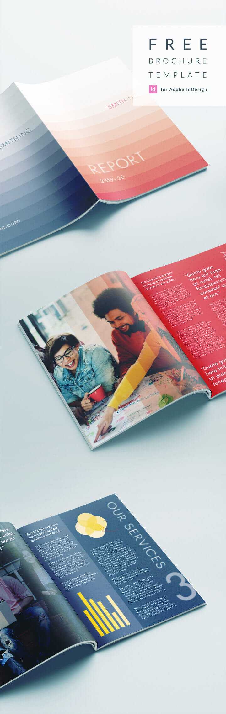 Elegant Corporate Brochure Or Report Indesign Template For Free Annual Report Template Indesign