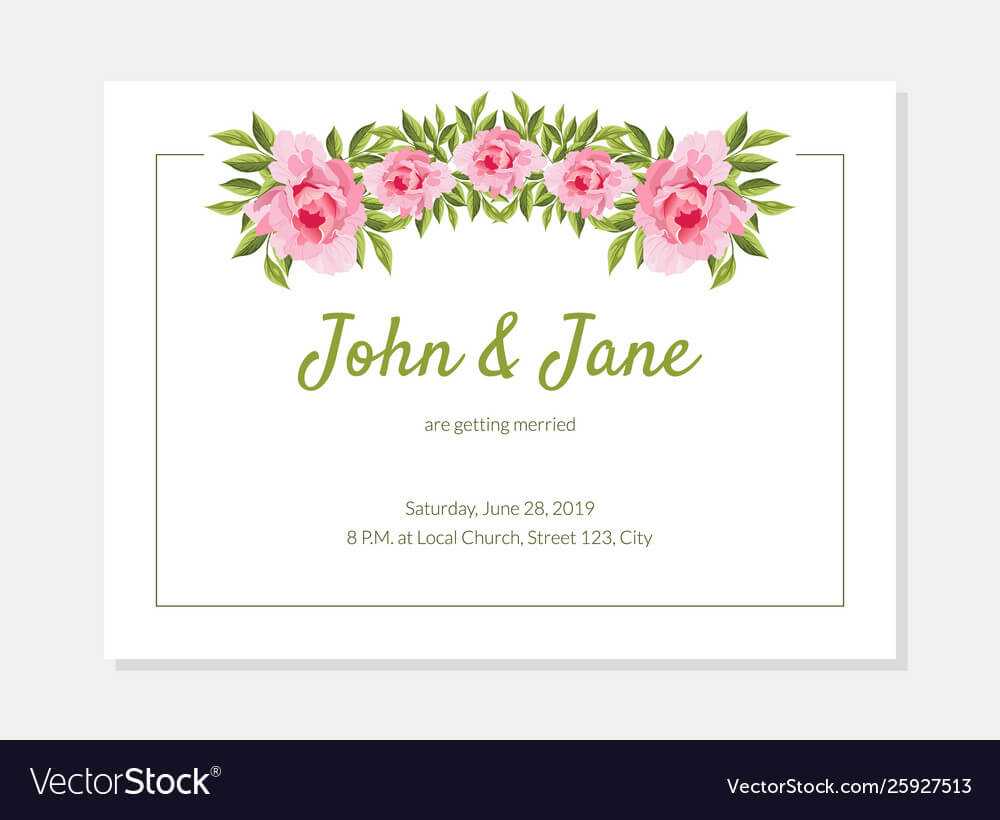 Elegant Flowers Frame Wedding Invitation Card For Church Wedding Invitation Card Template