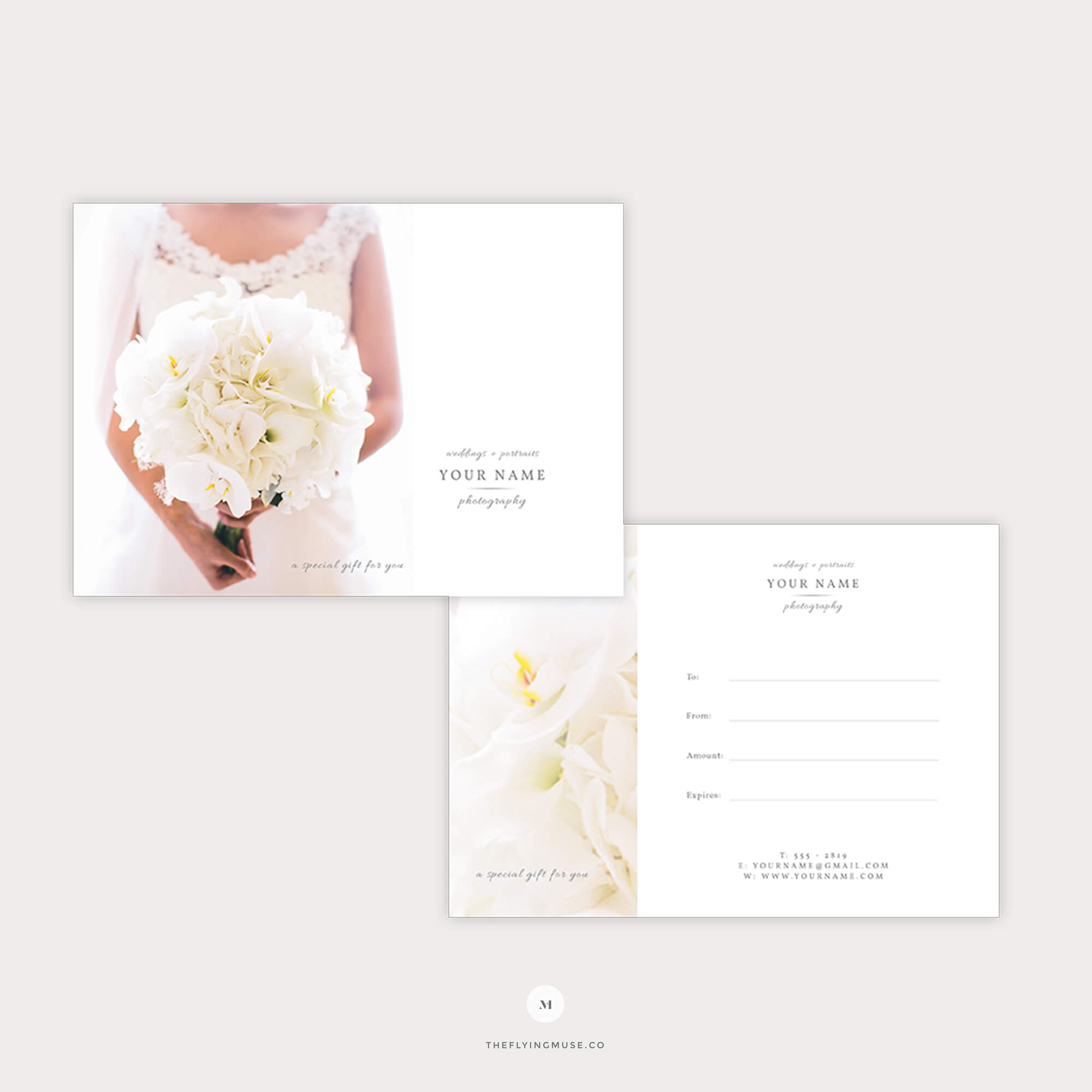 Elegant Gift Certificate Template For Wedding Photographers – The Flying  Muse With Elegant Gift Certificate Template
