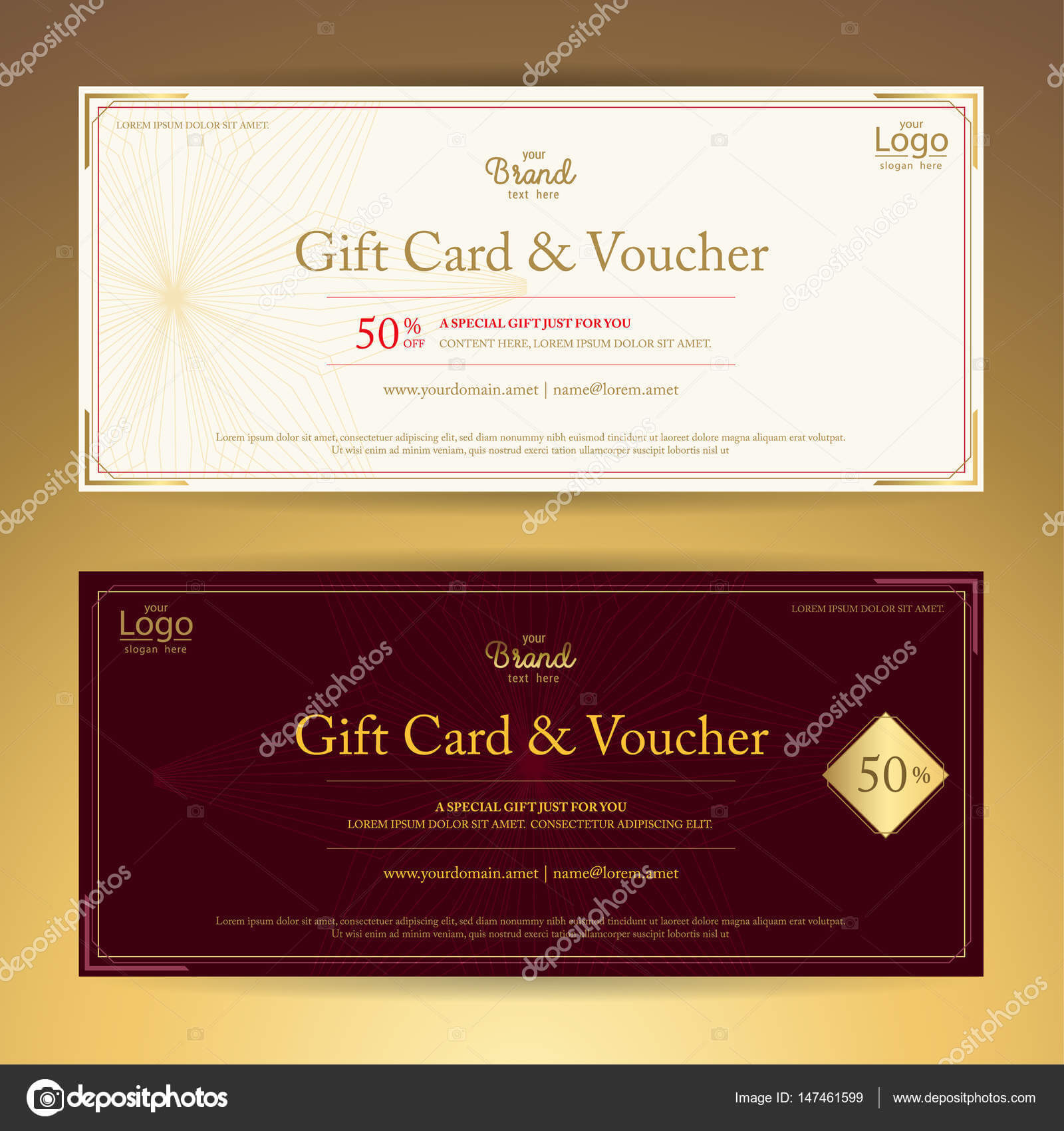 Elegant Gift Voucher Or Gift Card Or Coupon Template For With Elegant Gift Certificate Template