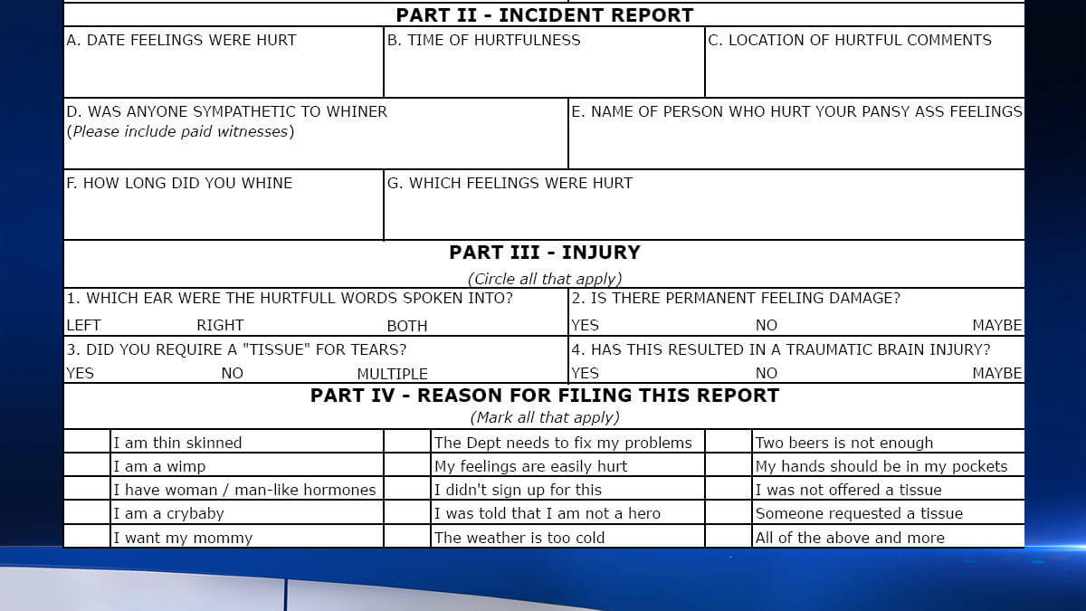 Elementary School Accidentally Sends 'hurt Feelings Report Throughout Hurt Feelings Report Template