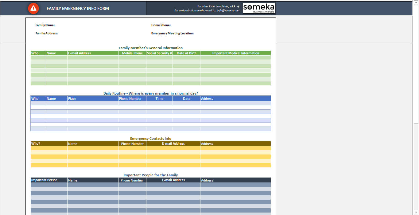 Emergency Contact Form Template – Free Emergency Contact Sheet Intended For In Case Of Emergency Card Template