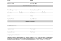 Emergency Contact Information Form Template | Emergency inside Student Information Card Template