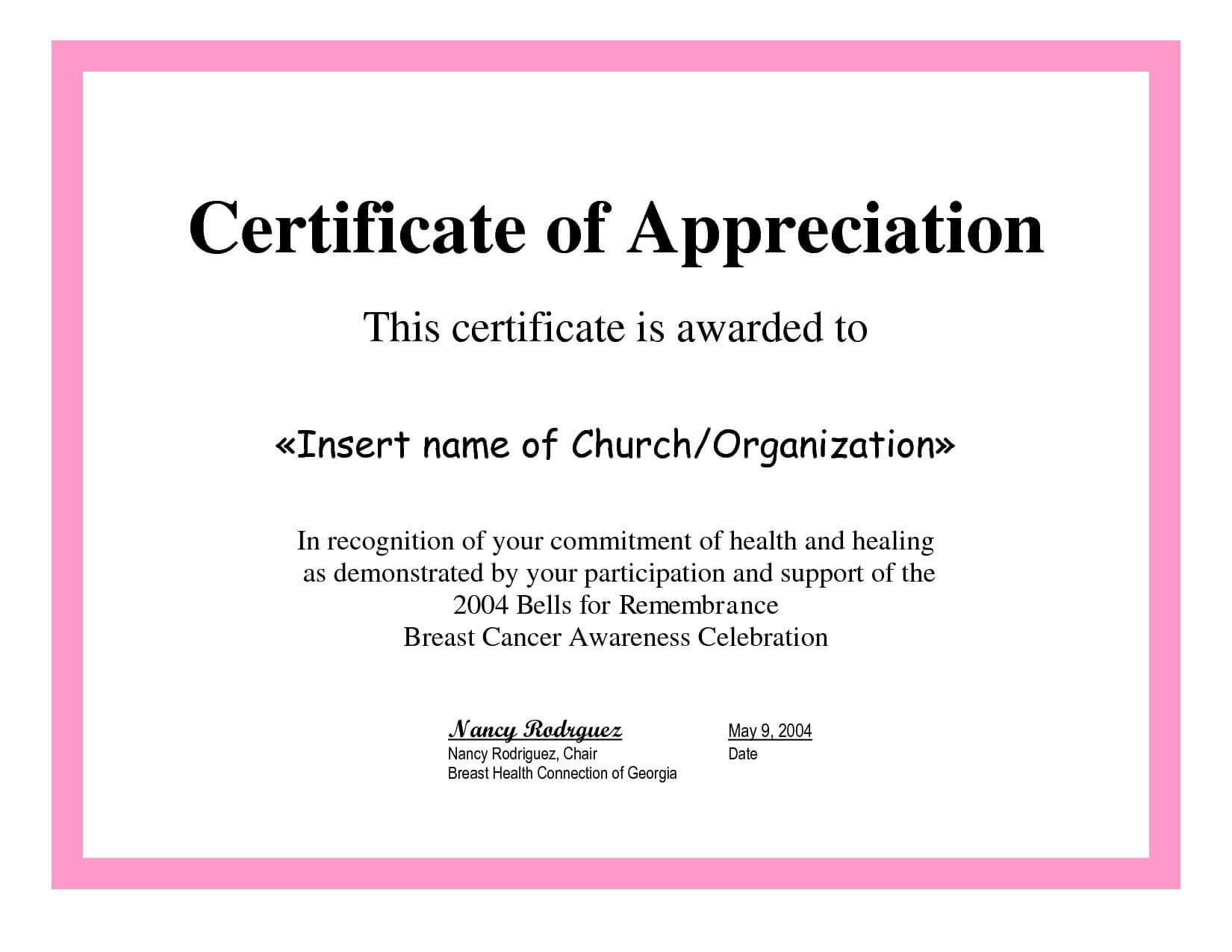 Employee Appreciation Certificate Template Free Recognition Throughout Employee Anniversary Certificate Template