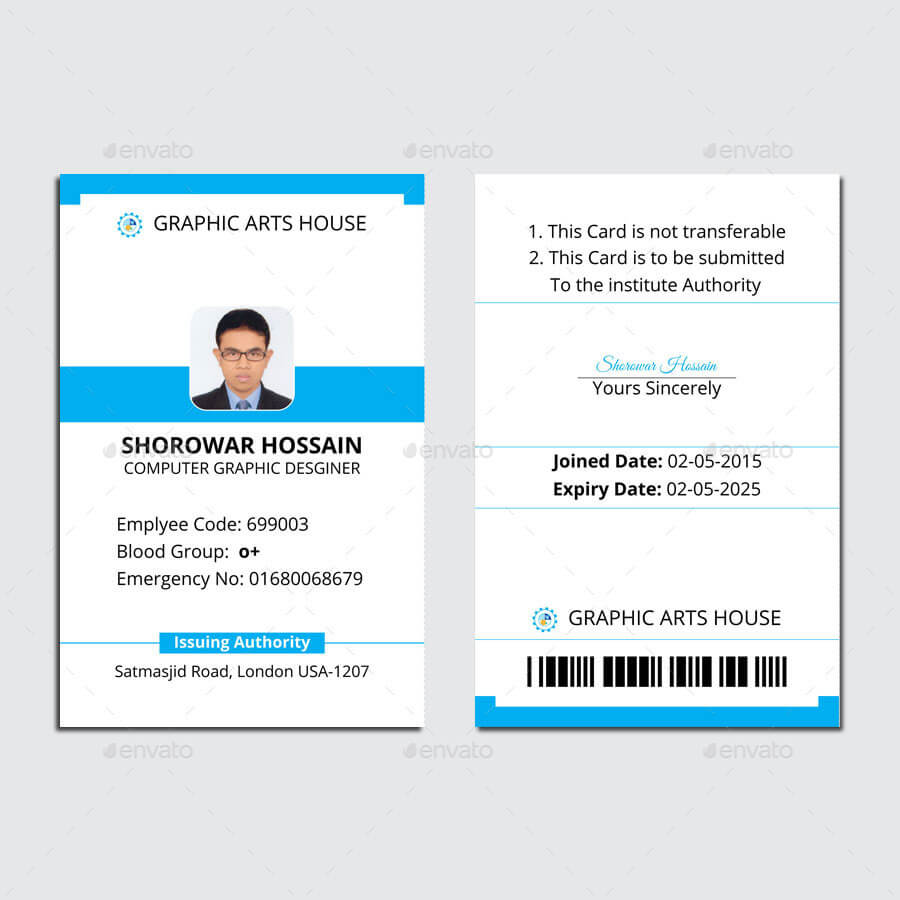 Employee Id Card Intended For Teacher Id Card Template