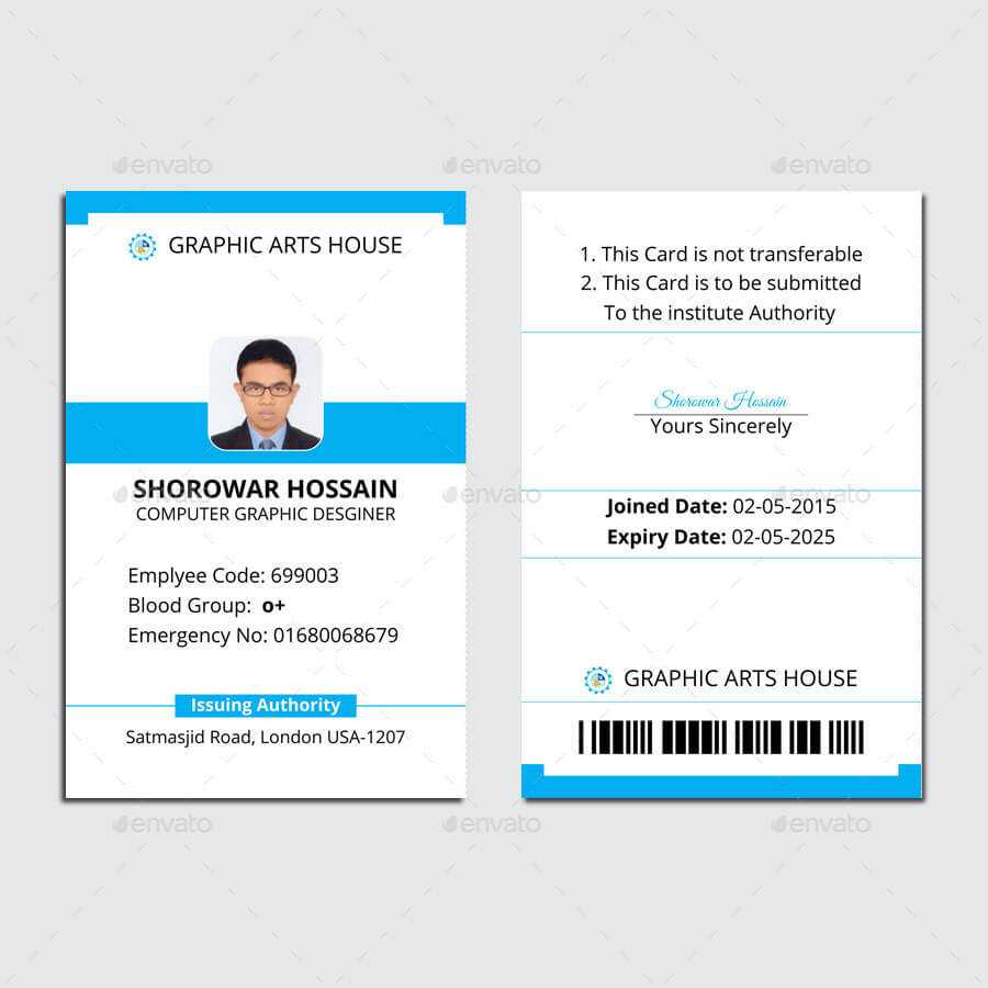 Employee Id Card Intended For Teacher Id Card Template