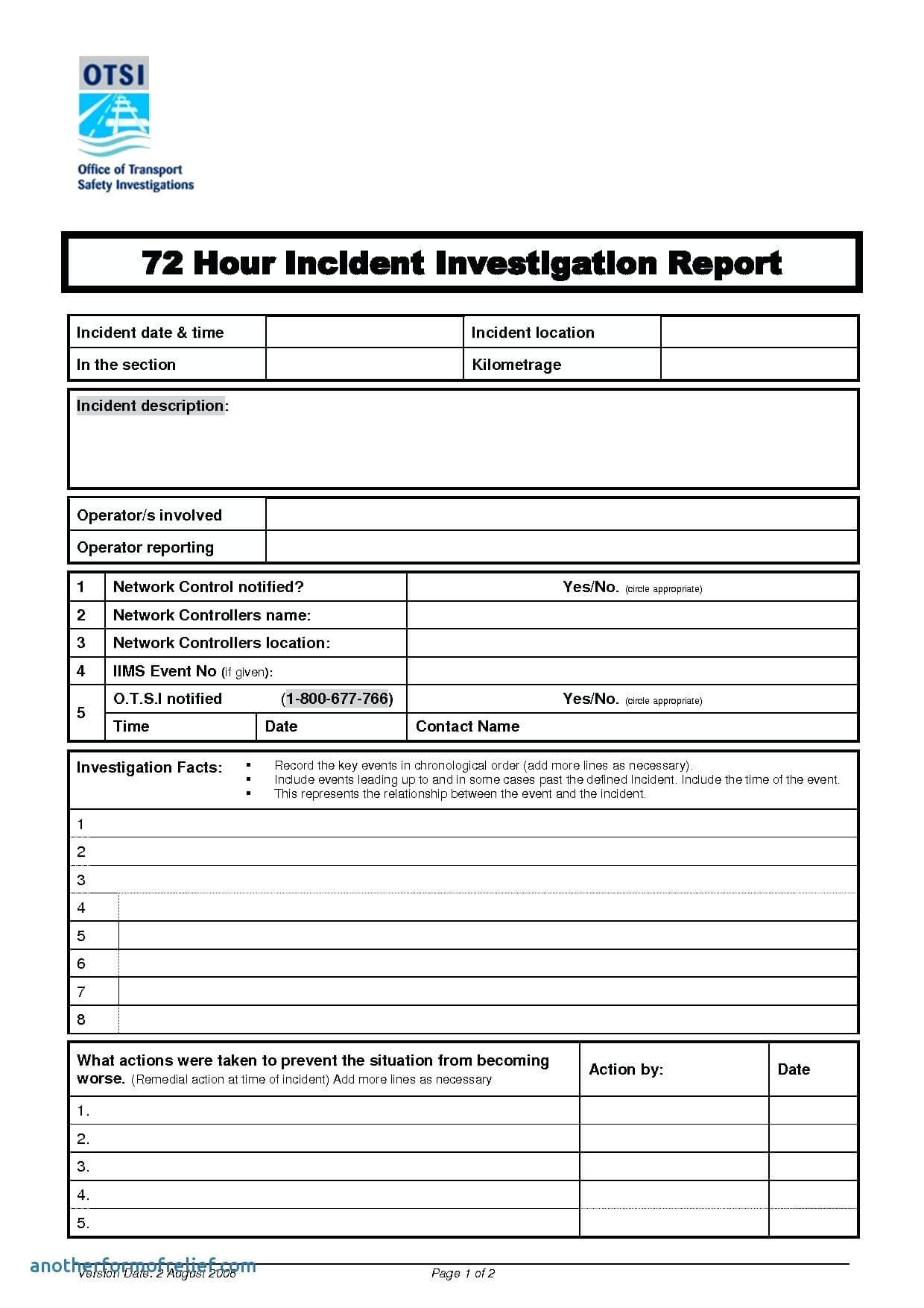 Employee Nt Report Form Pdf Hse Template Format For Safety Intended For Vehicle Accident Report Template