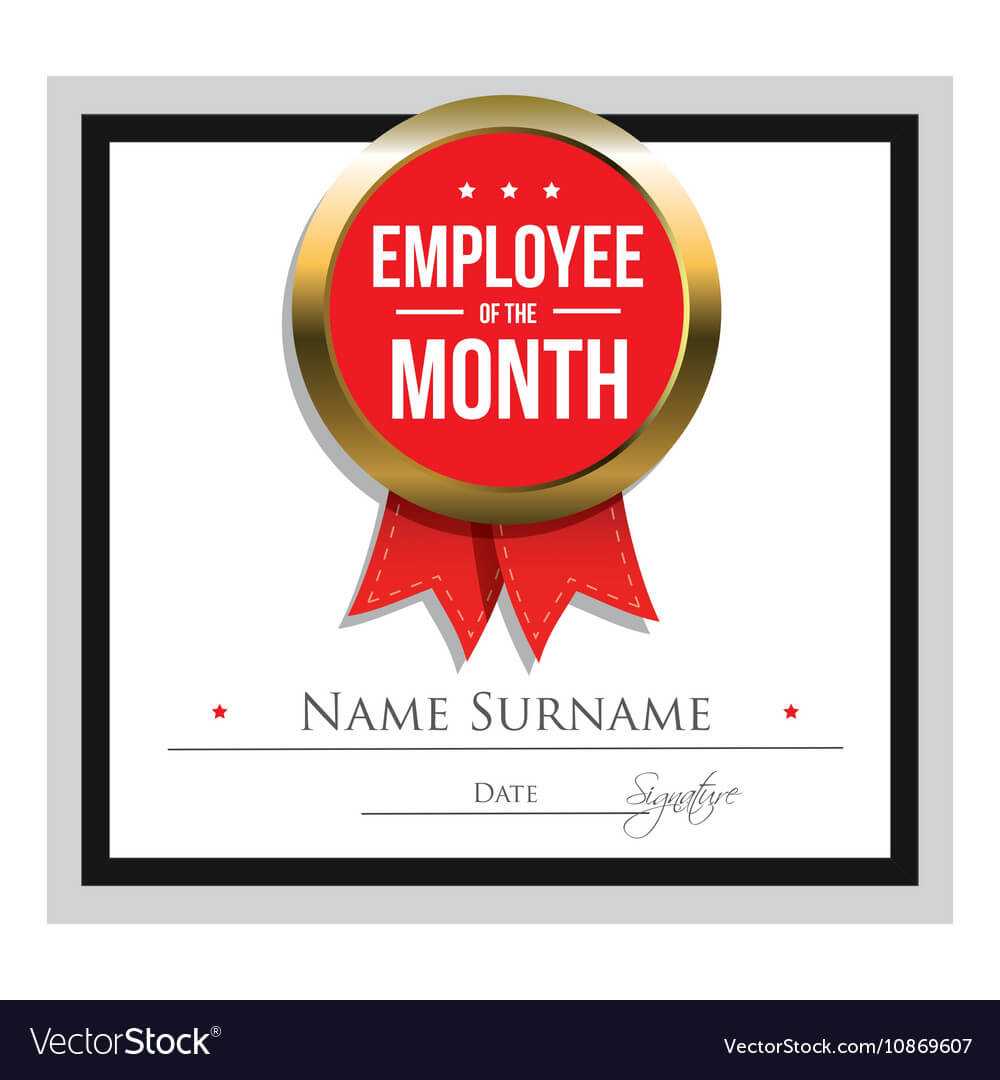 Employee Of The Month Certificate Template Regarding Employee Of The Month Certificate Template With Picture