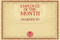 Employee Of The Month - Certificate Template with regard to Manager Of The Month Certificate Template