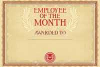 Employee Of The Month - Certificate Template with regard to Manager Of The Month Certificate Template