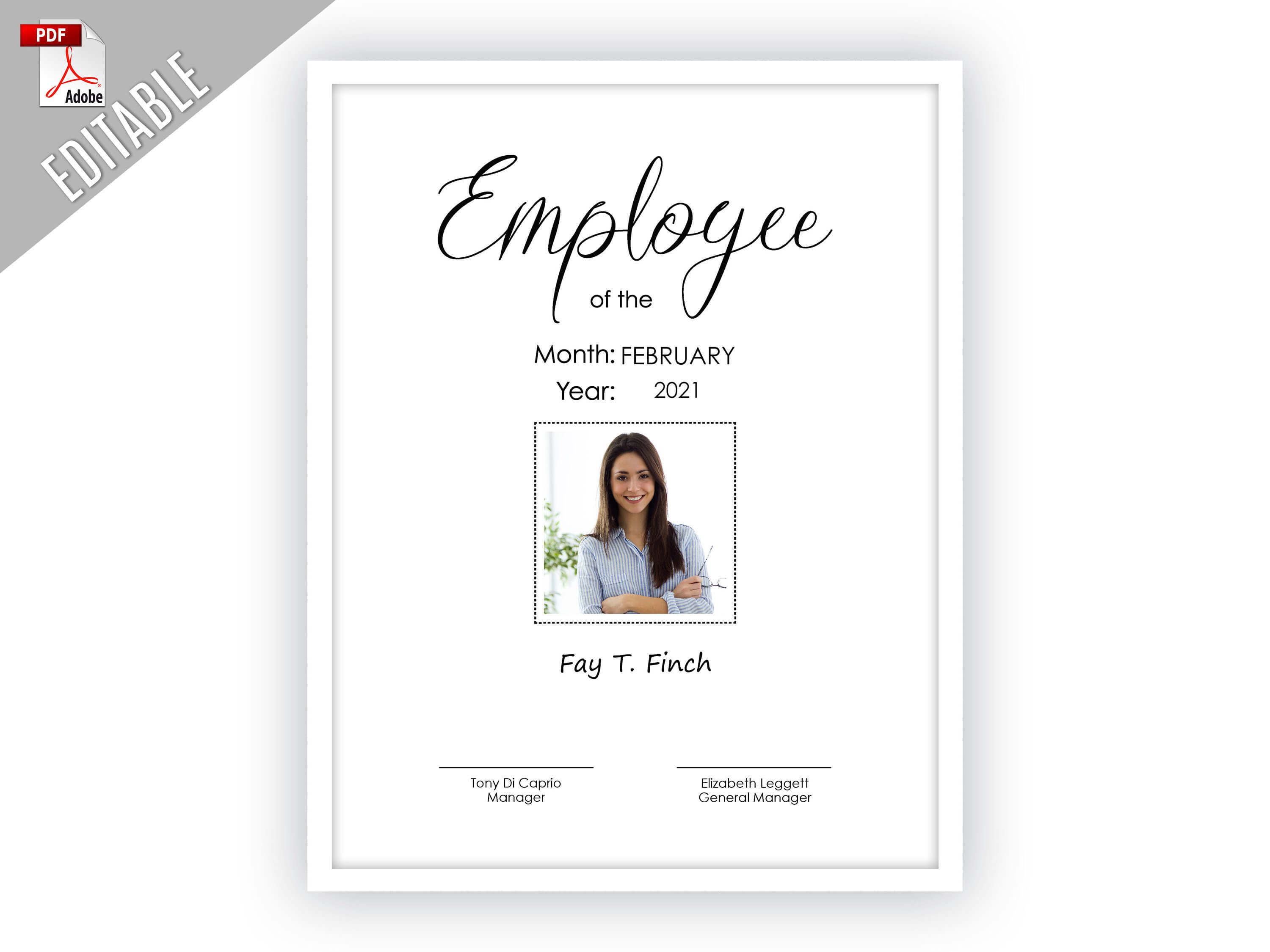 Employee Of The Month Editable Template Editable Picture Within Employee Of The Month Certificate Templates
