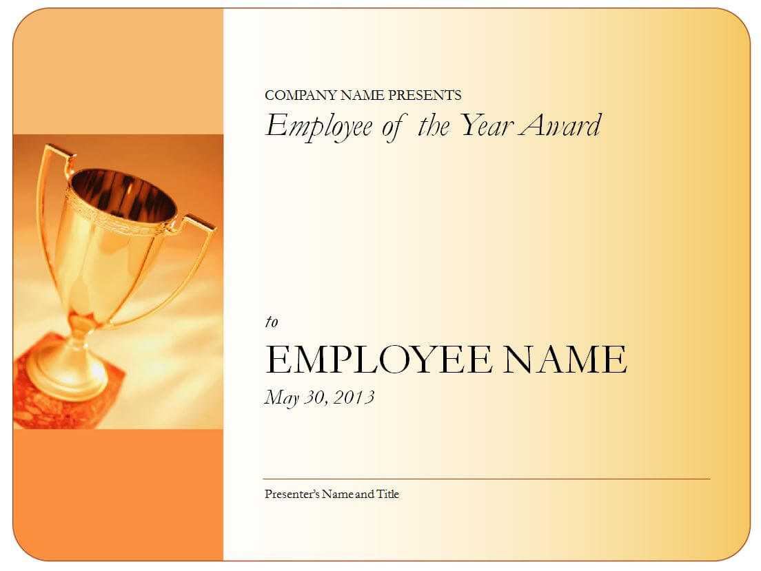 Employee Of The Year Certificate Blank With Regard To Employee Of The Year Certificate Template Free