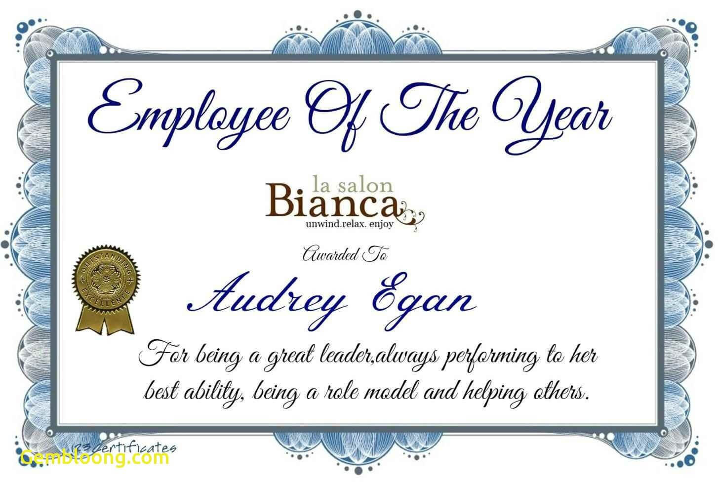Employee Of The Year Certificate Template Update234 Com With Best Employee Award Certificate Templates