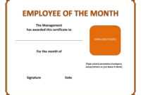 Employee The Month Certificate Template Free Microsoft Word for Employee Of The Month Certificate Templates