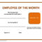 Employee The Month Certificate Template Free Microsoft Word for Employee Of The Month Certificate Templates