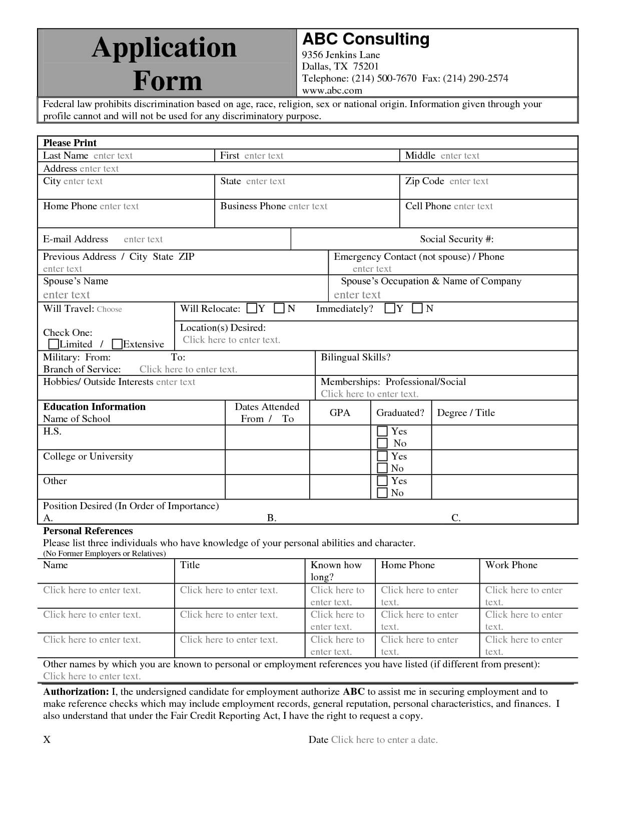 Employment Application Template Microsoft Word – Www.dhoc.tk Regarding Employment Application Template Microsoft Word