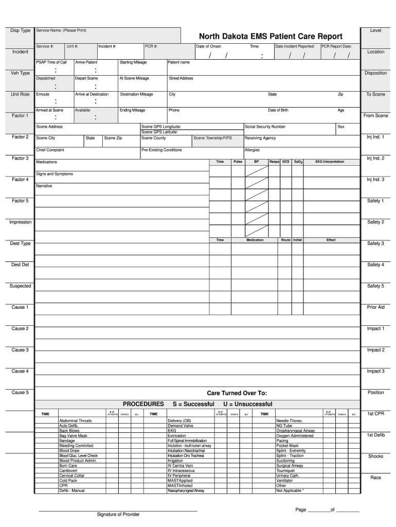 Ems Run Report Narrative Example – Fill Online, Printable For Patient Care Report Template