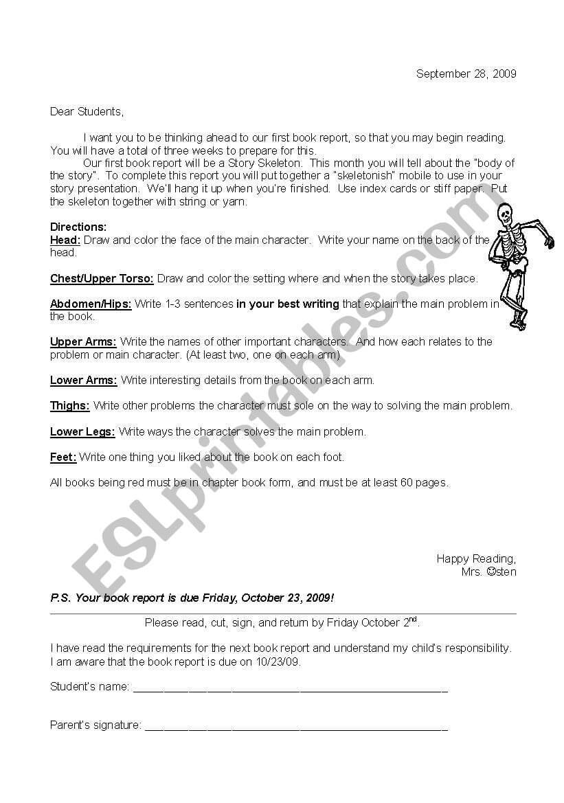 English Worksheets: Story Skeleton Intended For Story Skeleton Book Report Template