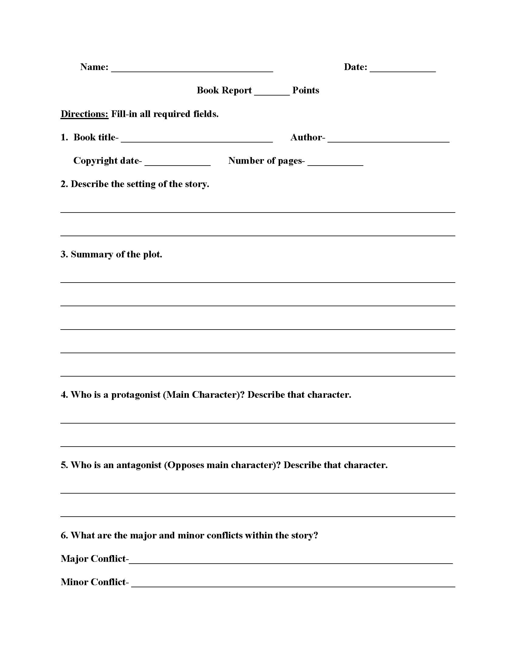 Englishlinx | Book Report Worksheets For 4Th Grade Book Report Template