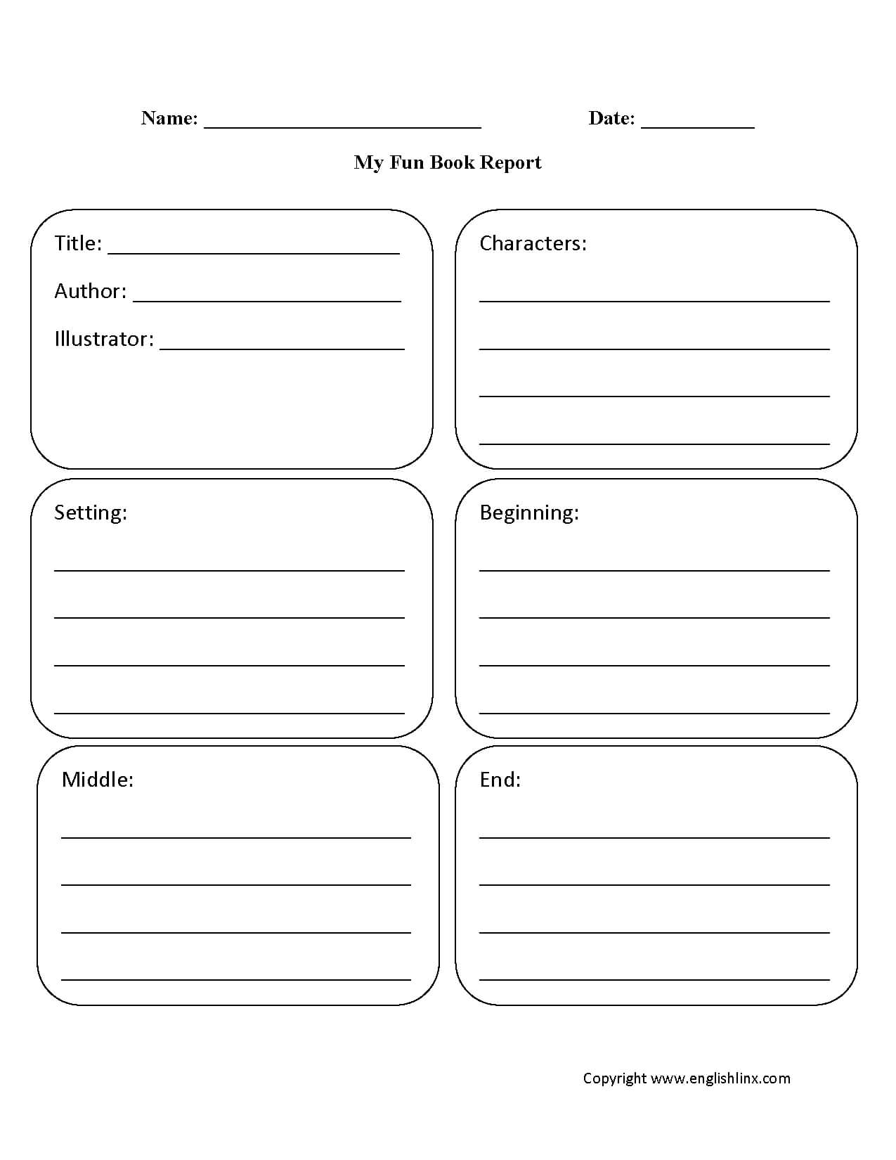 Englishlinx | Book Report Worksheets For Book Report Template 6Th Grade