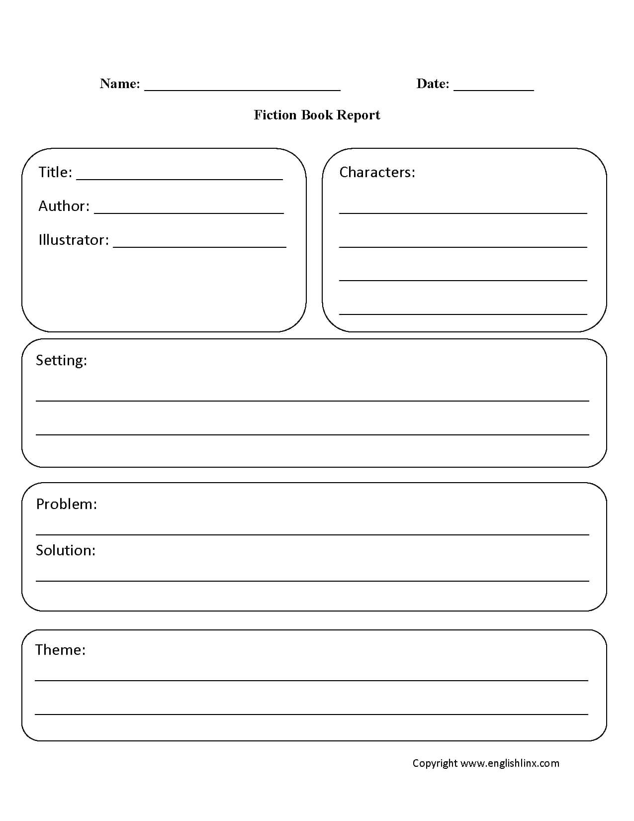 Englishlinx | Book Report Worksheets In Second Grade Book Report Template