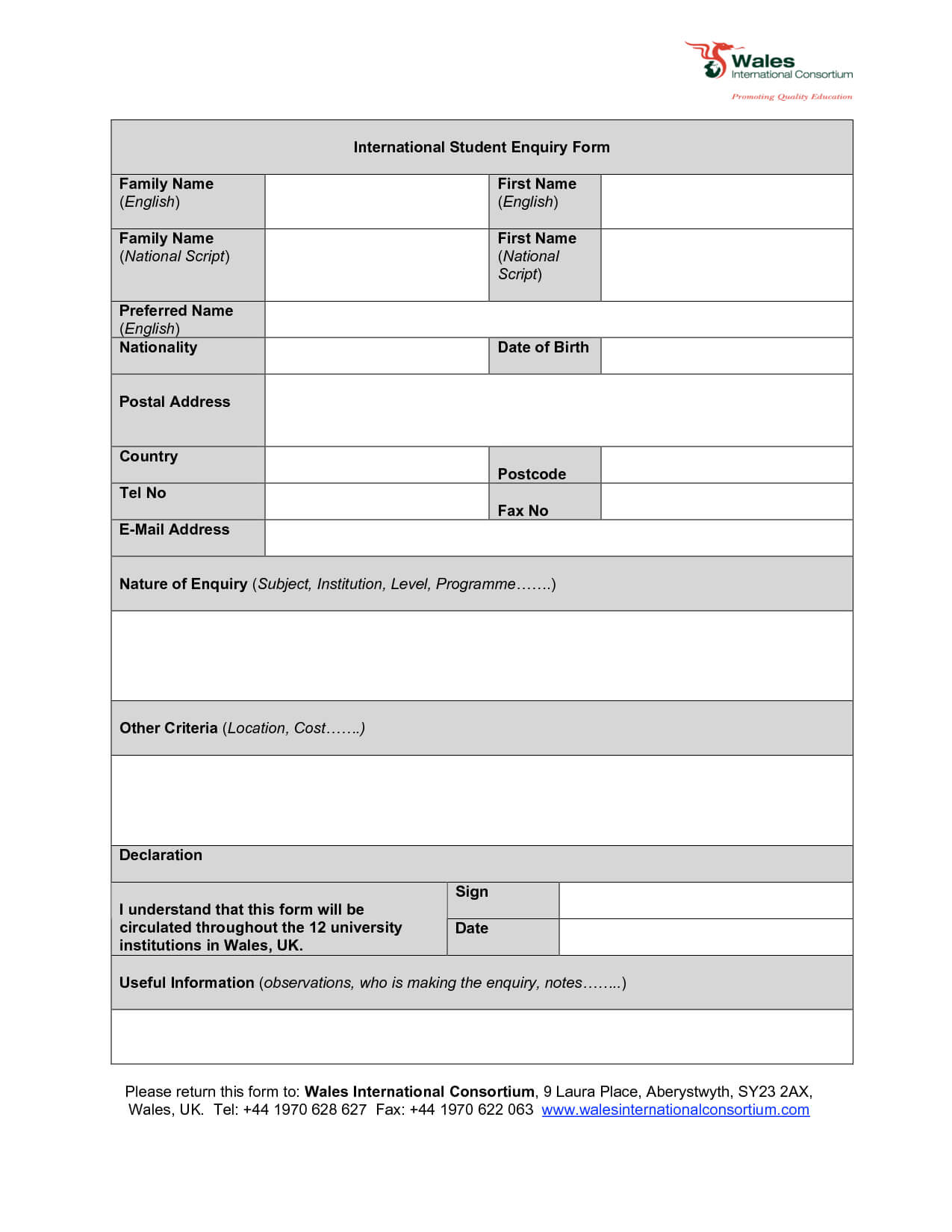 Enquiry Form Template Word - Cumed With Regard To Enquiry Form Template Word