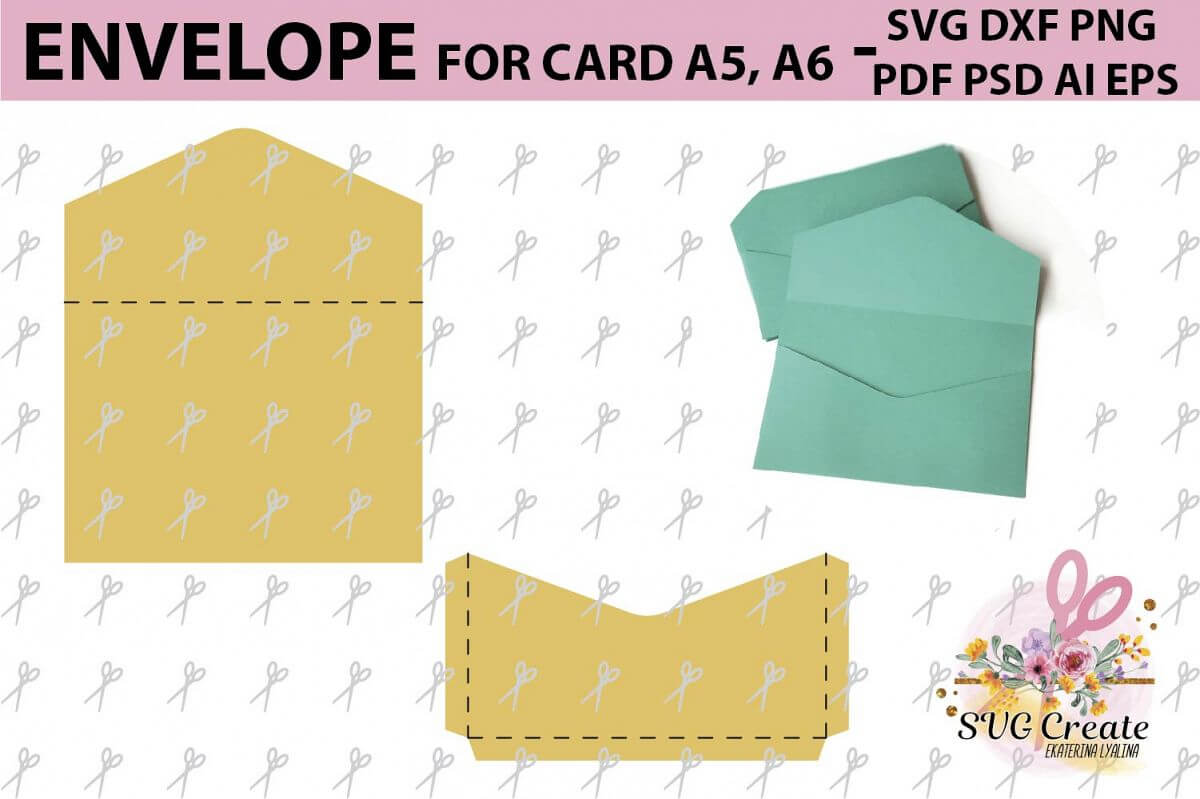 Envelope Template, Svg Printable Pdf Diy Digital Within Envelope Templates For Card Making