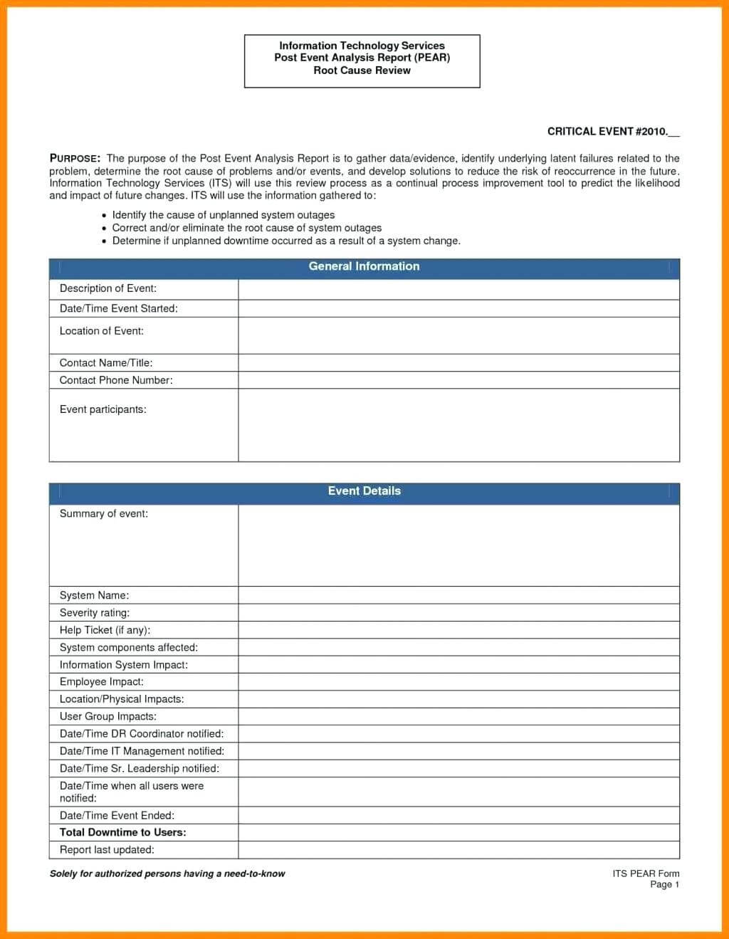 Event Analysis Template – Thermalprint.co Pertaining To Post Event Evaluation Report Template