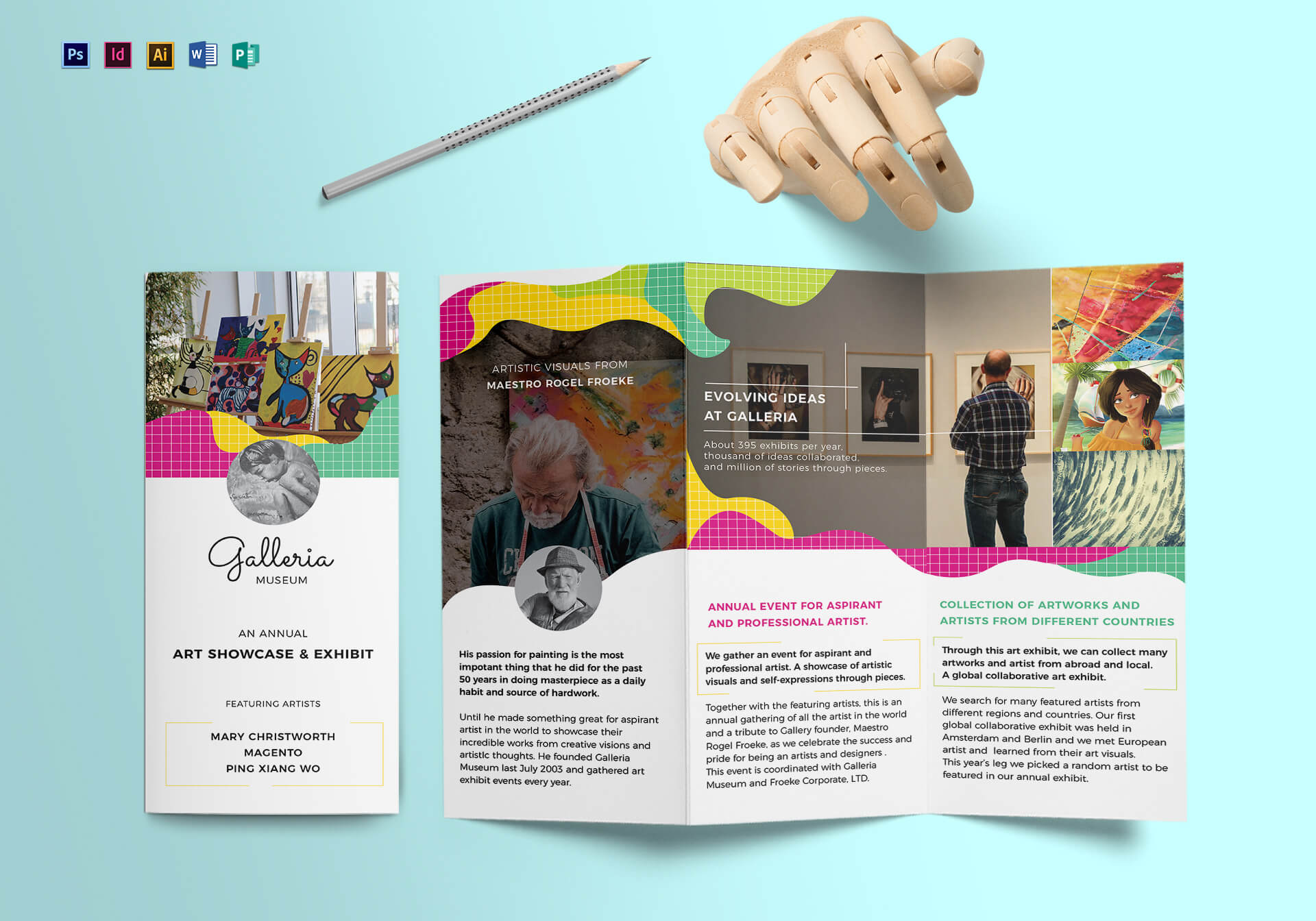 Event And Artistic Tri Fold Brochure Template In Tri Fold Brochure Publisher Template