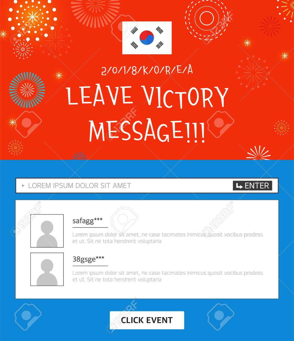 Event Banner Template – Leave Victory Message With Korean Flag With Regard To Event Banner Template