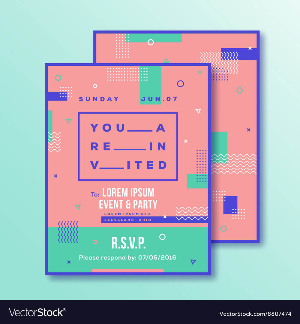 Event Party Invitation Card Template Modern Throughout Event Invitation Card Template